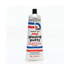 US Chemical & Plastics 32035 Red Glazing Putty, 1 lb Tube, Paste/Gel — Iron Oxide Red