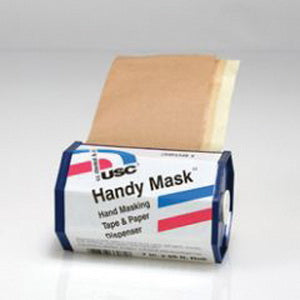 US Chemical & Plastics Handy Mask 38081 Hand Masking Tape and Paper with Dispenser, 7 in W x 65 ft L