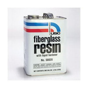US Chemical & Plastics 58020 Fiberglass Resin, 1 gal Can, Amber, Liquid