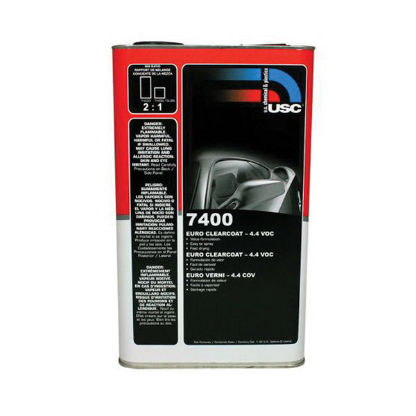 US Chemical & Plastics 7400-5 Clearcoat, 5 L Can, Liquid, 2:1 Mixing