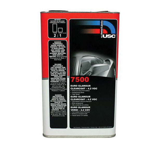 US Chemical & Plastics 7500-5 Clearcoat, 5 L Can, Liquid, 2:1 Mixing