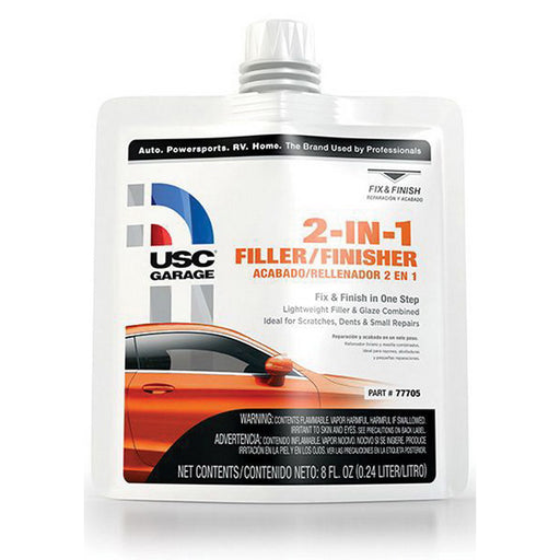 US Chemical & Plastics 77705 2-IN-1 Filler, 8 oz Pouch, White, Liquid
