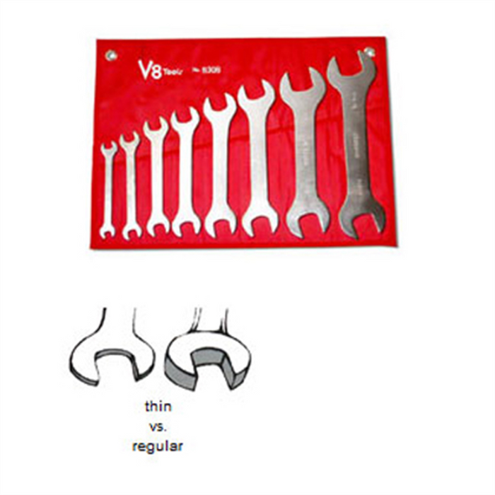 V-8 Tools SUPER THIN WRENCH SET, SAE