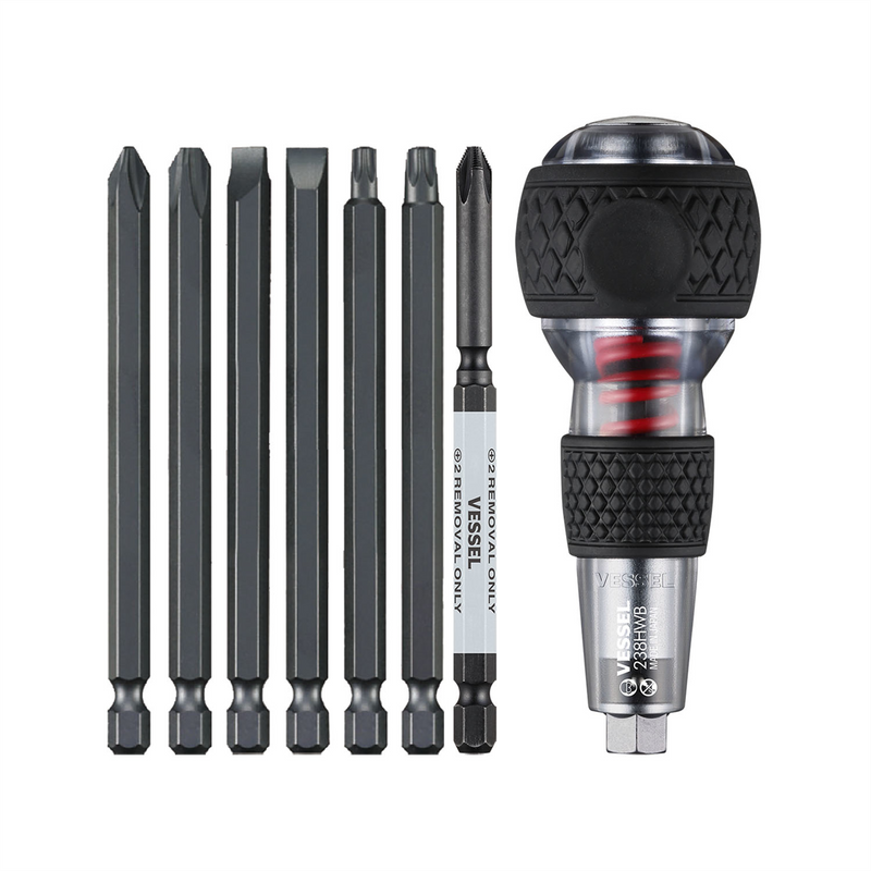 Impact & Out Screwdriver & 7PC Bit Set