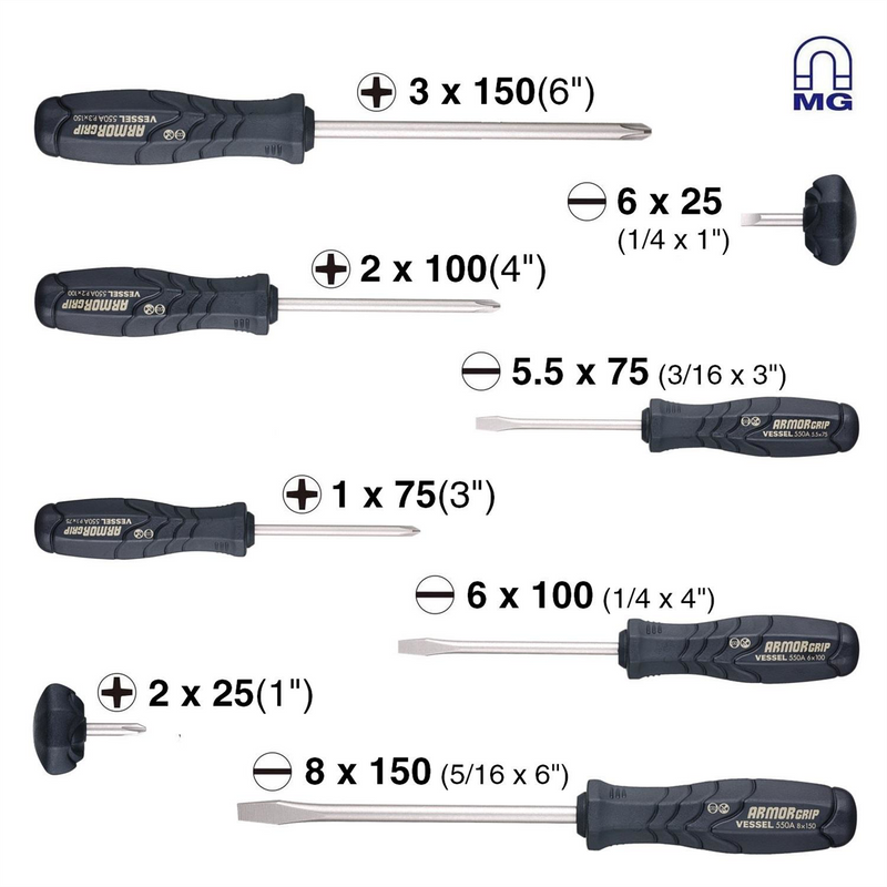 GRIP Screwdriver 8PC. Set