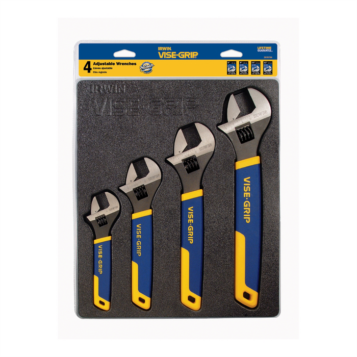 Vise-Grip / Irwin Industrial Tools 4Pc Adj Wrench Tray Set 6/8/10/12 In