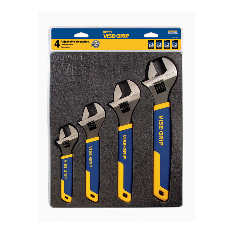 4Pc Adj Wrench Tray Set 6/8/10/12 In