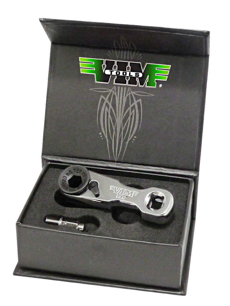 Mini Ratchet Double Square Drive DD2 1/4" with thumb wheel for tight spaces