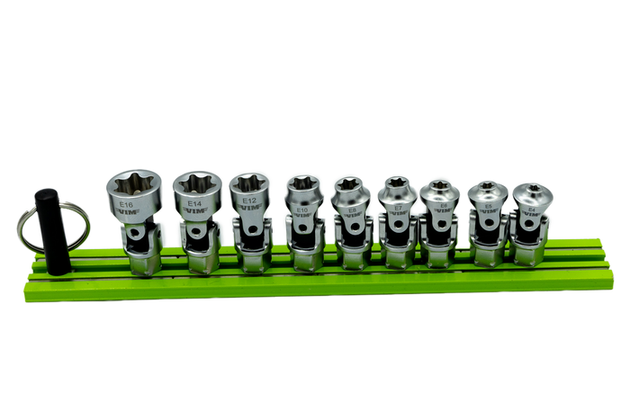Vim Tools 9 PC. DUAL DRIVE STUBBY UJ E-TORX SOCKET SET - 1/4'' X 11MM DR.