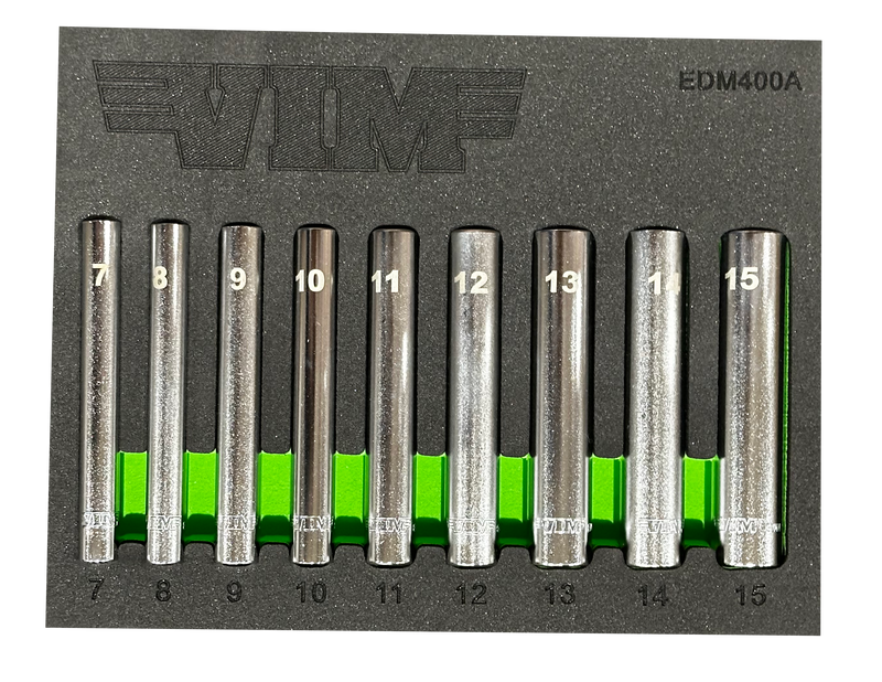 9 Pc. 1/4 Extra Deep Set (7-15MM)