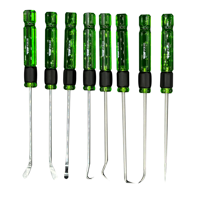 Pick and O-Ring Removal Tool Set, 8-Piece, Stainless Steel Picks & S2 Steel O-Ring Tools