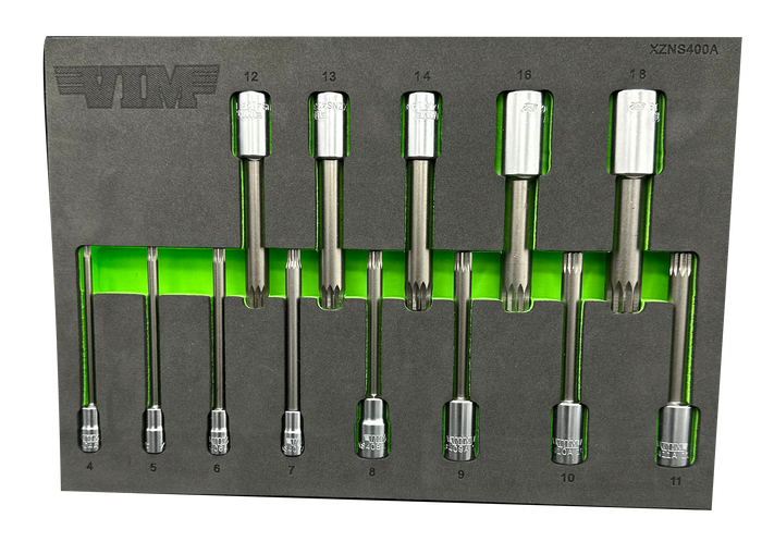 Vim Tools PC. 4'' OAL. XZN TRIPLE SQUARE DRIVER SET - S2 STEEL