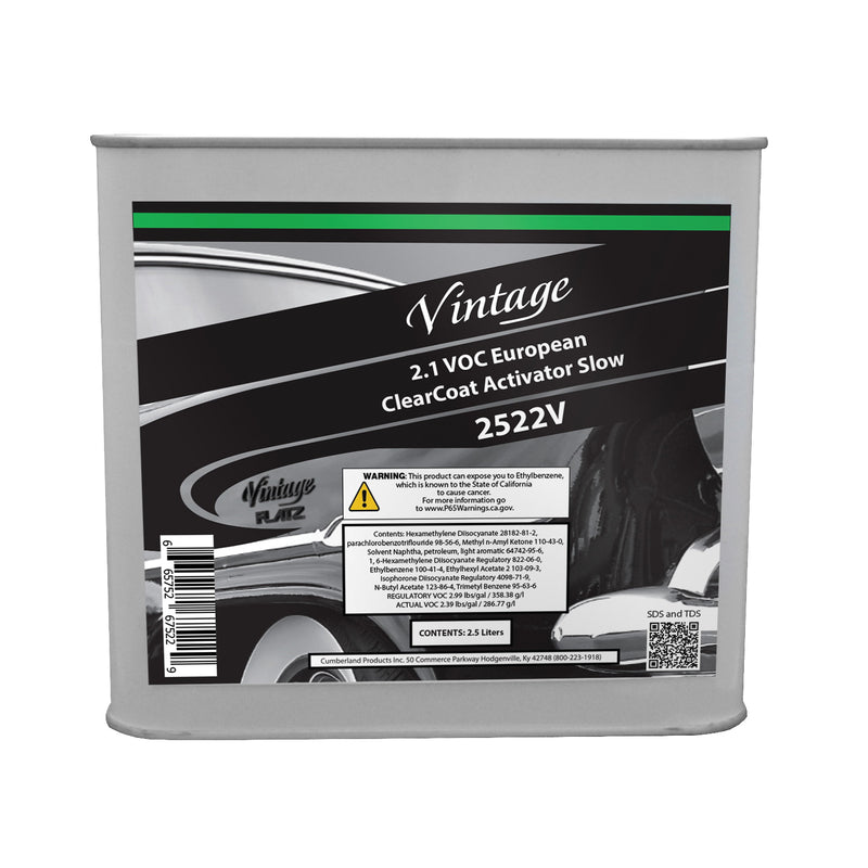 Vintage CP2522V Slow Clearcoat Activator, 2.5 L, Colorless, Liquid, Use With: European