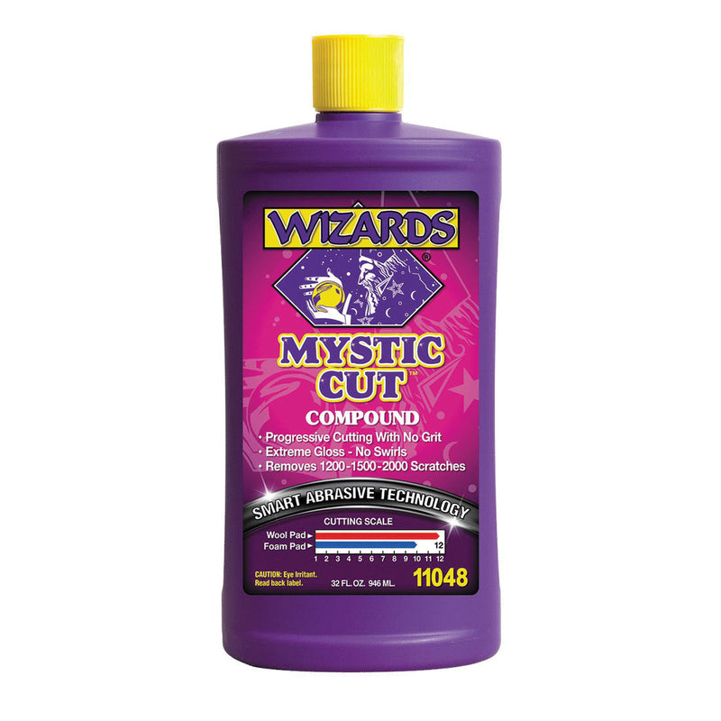 MYSTIC CUT 11048 Smart Abrasive Buffing Compound, 32 oz Bottle, Off-White, Liquid