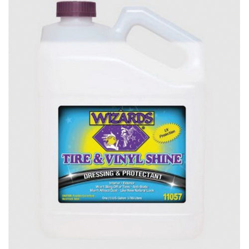 Wizards Products Tire and Vinyl Shine 11057 Dressing and Protectant, 1 gal Can, White, Liquid