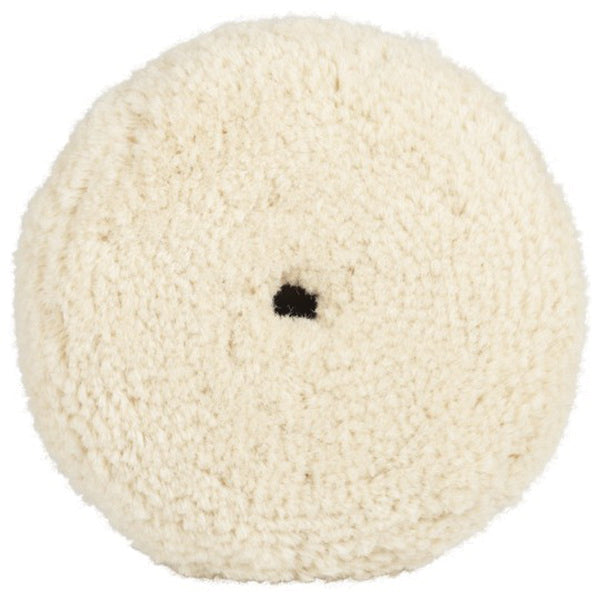 Wizards Products Finish Cut Buffing Pad 7-1/2 in White 50/50 Wool-Polyester Blend with Hook-and-Loop