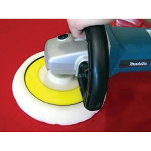 Wizards Products 11205 Medium Density Buffing Pad, 8-1/2 in Overall Dia, Hook and Loop, White