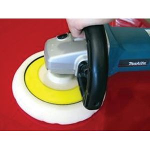 Wizards Products 11205 Medium Density Buffing Pad, 8-1/2 in Overall Dia, Hook and Loop, White