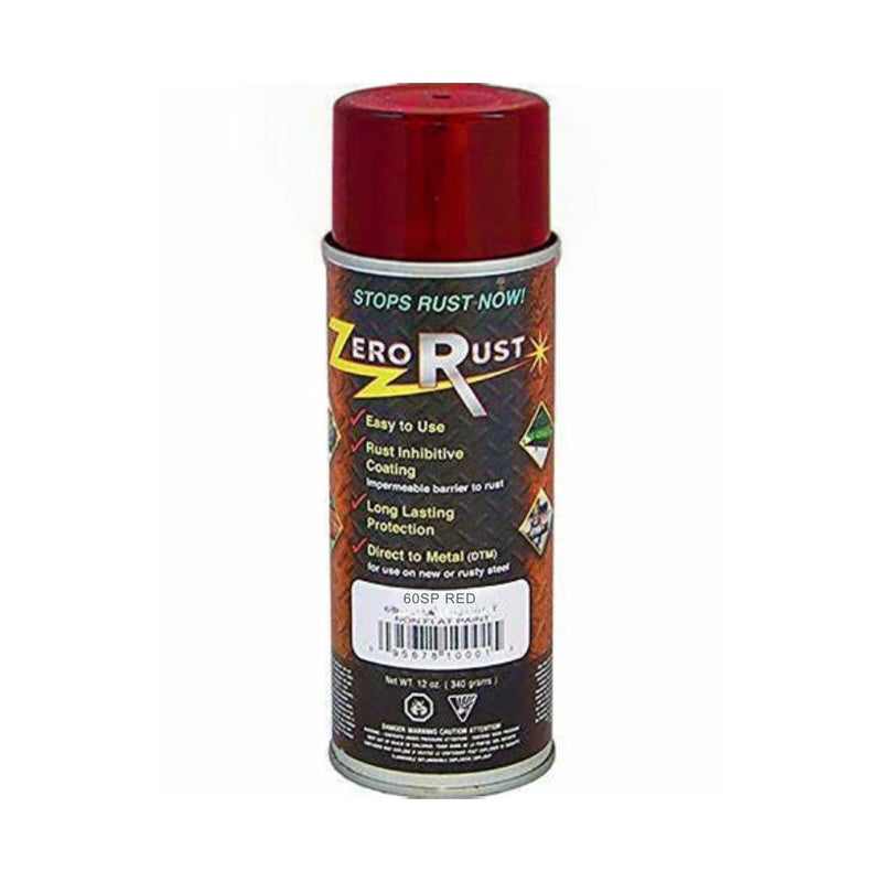 ZeroRust Zero Rust 60SP High Solid Rust and Corrosion Control Coating, 12 oz Aerosol Can, Red