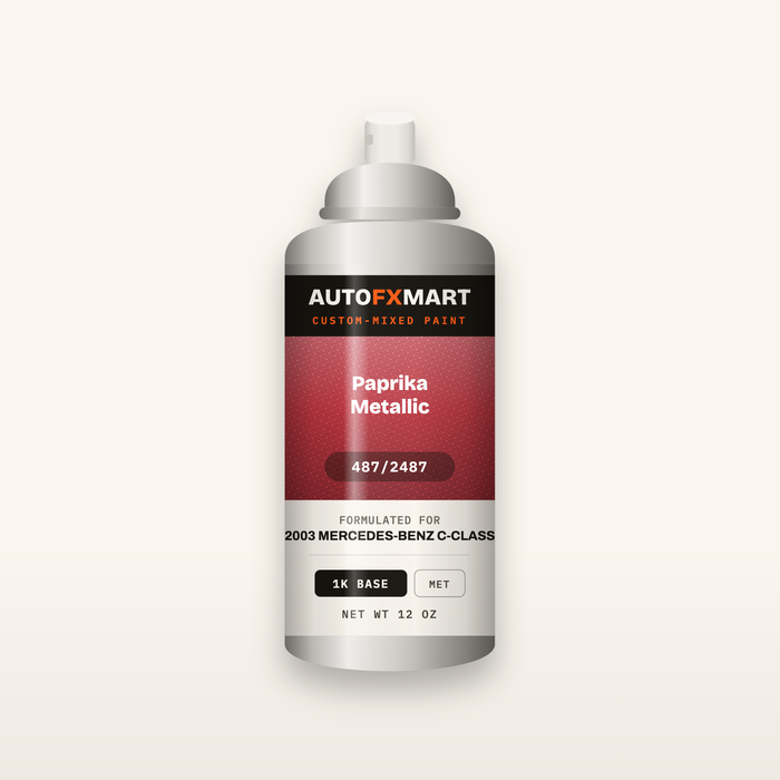AutoFxMart custom-mixed auto paint 12 oz aerosol — 1K basecoat, labeled with OEM color name and paint code