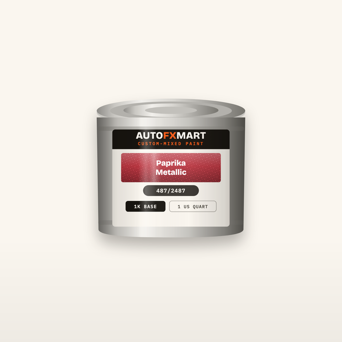 AutoFxMart custom-mixed auto paint 1 quart can — 1K basecoat, labeled with OEM color name and paint code