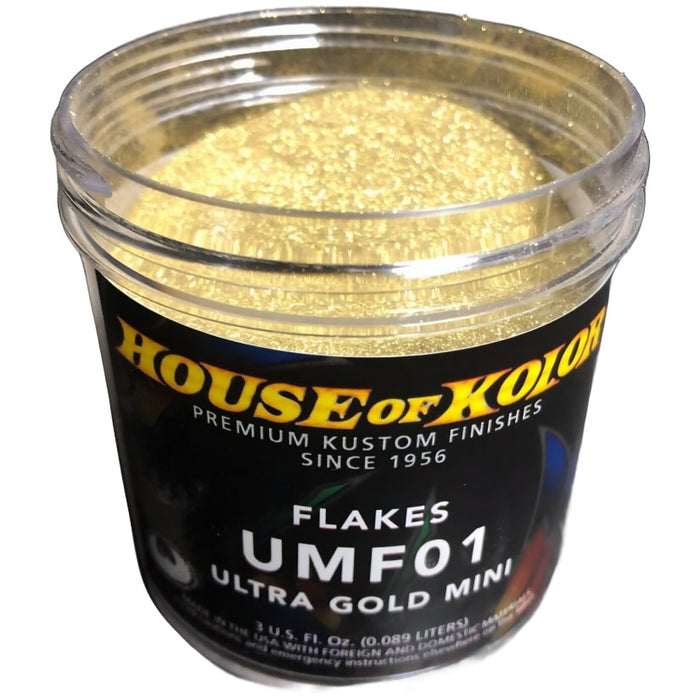 House of Kolor OF KOLOR UMF01-B01 UMF Series Dry Flake, 3 oz Can, Ultra Gold, 1/500th Square — view 3