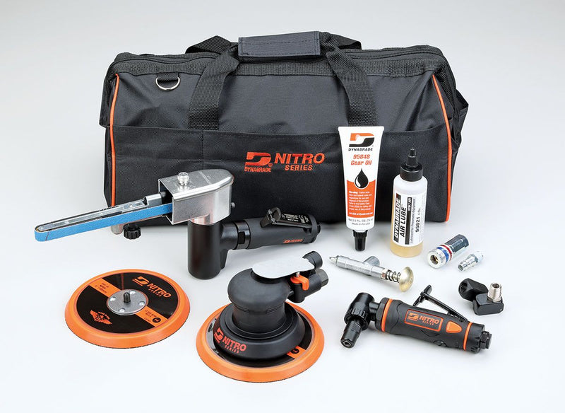 Dynabrade Nitro Series Starter Kit - NF1, DGR31 (1/4"), NS6H, Back-Up Pad and Accessories