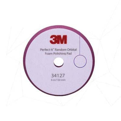 3M Products Perfect-It 34127 Random Orbital Polishing Pad, 6 in Dia, Fine, Hook and Loop Attachment,