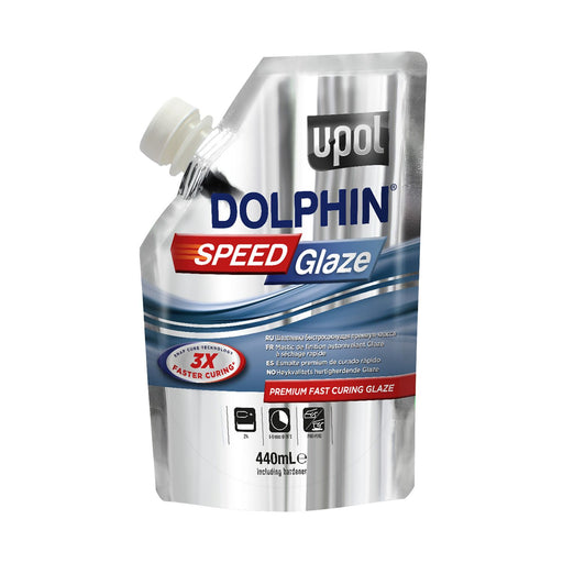 U-POL DOLPHIN 0654 Speed Glaze, 440 mL Bag, Light Blue, Liquid