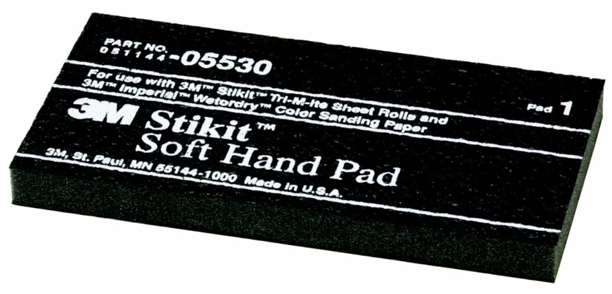 3M™ 05530 Soft Hand Pad, 5-1/2 in Dia L x 2-3/4 in W, PSA Attachment