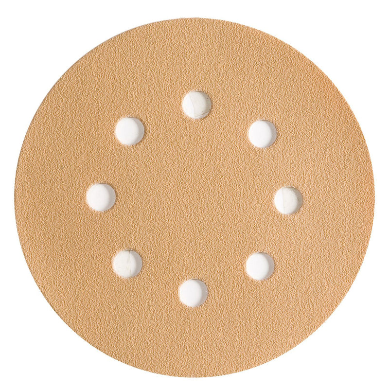 Gold - 5" 8 Hole Grip Disc Grit 220