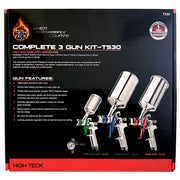High Teck Products High Teck T530 Performance Series Complete 3-Gun HVLP Paint and Touch Up Set, Alu