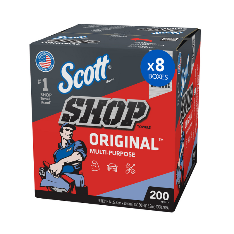 Kimberly-Clark Scott 75190 Multi-Purpose Shop Towel, 9 x 12 in, 200, Blue, Multi-Purpose, 1 Plys — view 4