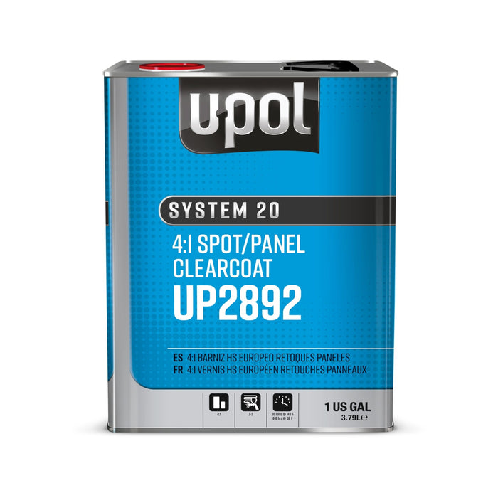 U-POL UP2892 Spot/Panel Urethane Clearcoat 1 gal Tin High Gloss 4:1 Mix