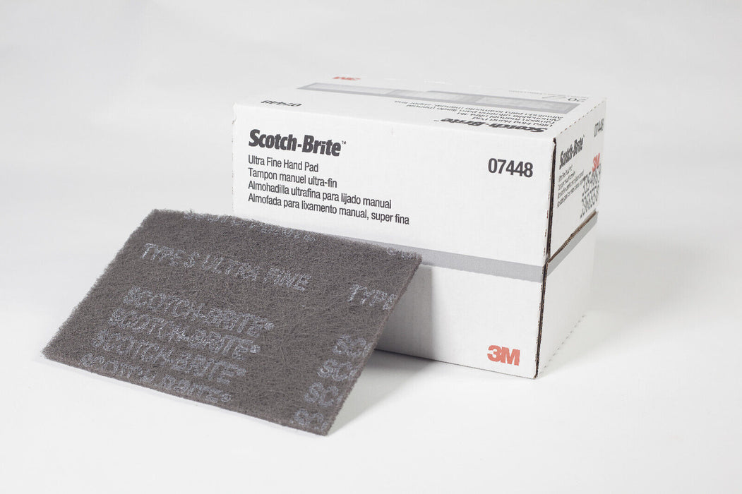 3M Scotch-Brite Ultra Fine Hand Pad 7448, 6 in x 9 in, 20/BOX