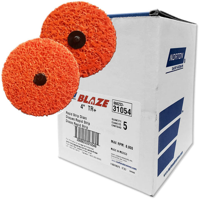 Norton 31054 Bear Tex Blaze Quick Change Rapid Strip Disc 4 in Extra Coarse 5 ct