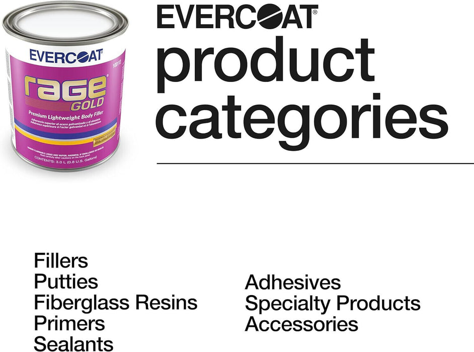 EVERCOAT RAGE GOLD 100112 PREMIUM LIGHTWEIGHT BODY FILLER + HARDENER+SPREADERS